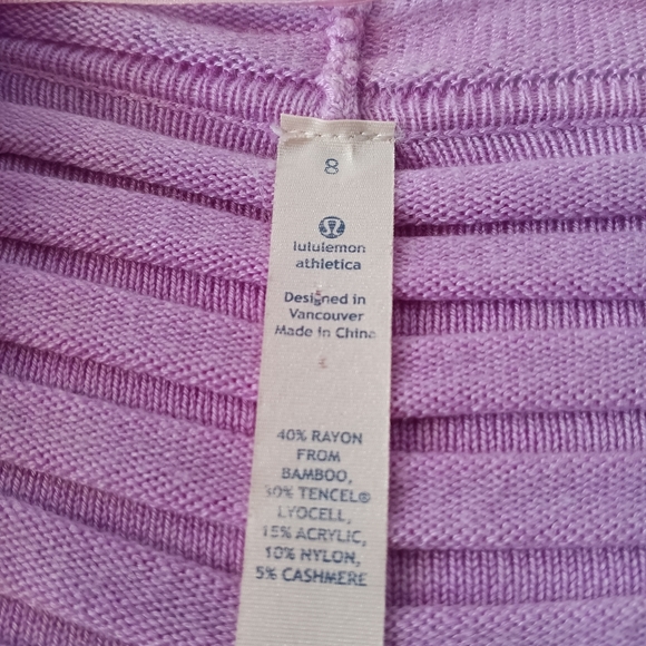 Lululemon Lavender Wrap-Front Knit Sweater Size 8 - Picture 8 of 8